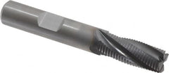 Kennametal - 3/8" Diam, 7/8" LOC, 4 Flute Solid Carbide Roughing Square End Mill - AlTiN Finish, 2-1/2" OAL, 3/8" Shank Diam, Centercutting, 20° Helix - Benchmark Tooling