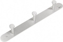 Safco - 3 Hooks, 18" Long x 2-3/4" Deep, Metal Wall/Door Hat/Coat Hook - 2" High - Benchmark Tooling