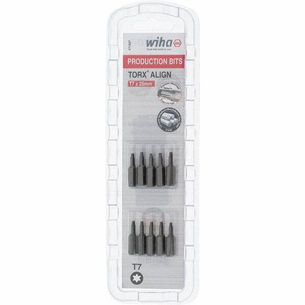 Wiha - 1/4" Drive T7 Torx Screwdriver Bit - 1" OAL, Insert Bit - Benchmark Tooling