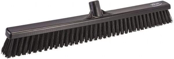 Vikan - 24.5" Combo Duty Polyester Push Broom - 2-3/4" Bristle Length, Plastic Block, European Threaded Handle Connection, Handle Sold Separately - Benchmark Tooling