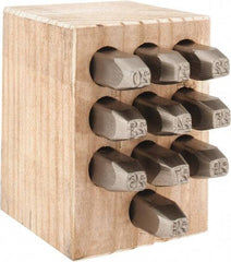 C.H. Hanson - 10 Piece, 1/4" Character Steel Stamp Set - Double Digit Figures, Double Digits - Benchmark Tooling