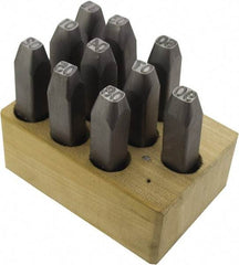 C.H. Hanson - 10 Piece, 1/4" Character Steel Stamp Set - Double Digit Figures, Double Digits - Benchmark Tooling