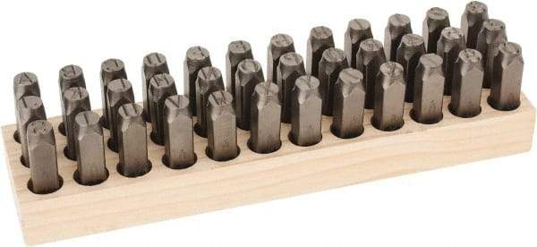 C.H. Hanson - 36 Piece, 1/2" Character Steel Stamp Set - Letters & Figures, Standard - Benchmark Tooling