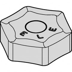 Kennametal - HNHX5354 LE Grade KC514M Carbide Milling Insert - TiAlN Finish, 0.219" Thick, 0.638" Inscribed Circle, 1/16" Corner Radius - Benchmark Tooling