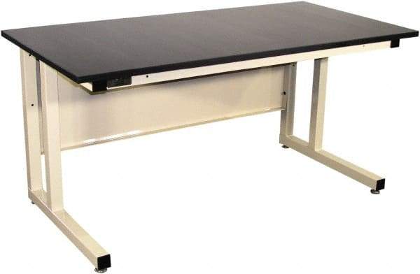 Proline - 60 Wide x 30" Deep x 30" High, Epoxy Resin Workbench - Fixed Legs With Adjustable Height Glides, Beige - Benchmark Tooling