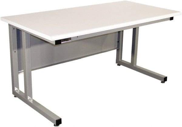 Proline - 60 Wide x 30" Deep x 30" High, Static Dissipative Workbench - Fixed Legs With Adjustable Height Glides, Gray - Benchmark Tooling