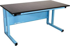 Proline - 72 Wide x 30" Deep x 30" High, Epoxy Resin Workbench - Fixed Legs With Adjustable Height Glides, Blue - Benchmark Tooling