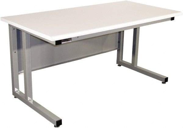 Proline - 72 Wide x 30" Deep x 30" High, Plastic Laminate Workbench - Fixed Legs With Adjustable Height Glides, Gray - Benchmark Tooling