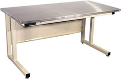 Proline - 72 Wide x 30" Deep x 30" High, Stainless Steel Workbench - Fixed Legs With Adjustable Height Glides, Beige - Benchmark Tooling