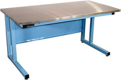 Proline - 72 Wide x 30" Deep x 30" High, Stainless Steel Workbench - Fixed Legs With Adjustable Height Glides, Blue - Benchmark Tooling