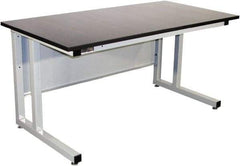 Proline - 60 Wide x 30" Deep x 30" High, Epoxy Resin Workbench - Fixed Legs With Adjustable Height Glides, Gray - Benchmark Tooling