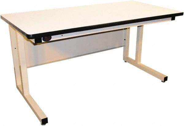 Proline - 60 Wide x 30" Deep x 30" High, Plastic Laminate Workbench - Fixed Legs With Adjustable Height Glides, Beige - Benchmark Tooling