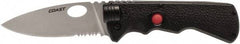 Coast Cutlery - 3-3/4" Blade, 8-1/2" OAL, Liner Lock Folding Knife - 4-3/4" Closed Length, Plastic - Benchmark Tooling