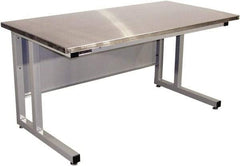 Proline - 60 Wide x 30" Deep x 30" High, Stainless Steel Workbench - Fixed Legs With Adjustable Height Glides, Gray - Benchmark Tooling