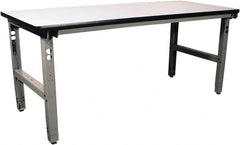 Proline - 72 Wide x 36" Deep x 36" High, Plastic Laminate Workbench - Adjustable Height Legs, Gray - Benchmark Tooling