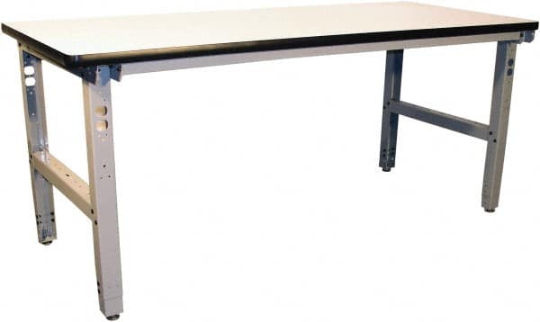 Proline - 72 Wide x 36" Deep x 36" High, Static Dissipative Workbench - Adjustable Height Legs, Gray - Benchmark Tooling