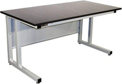 Proline - 60 Wide x 30" Deep x 30" High, Chem-Guard Workbench - Fixed Legs With Adjustable Height Glides, Gray - Benchmark Tooling