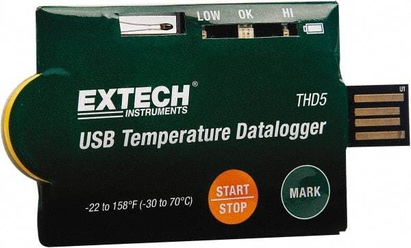 Extech - Temperature Recorders Type: Temperature Recorder Recording Time: Selectable data sampling rate: 2sec, 5sec, 10sec, 30sec, 1min, 5min, 10min, 30min, 1hour, 2hour, 3hour, 6hour, 12hour, 24hour - Benchmark Tooling