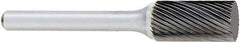 OSG - 3/8" Cut Diam, 1/4" Shank Diam, Cone Head Fluted Cut Burr - Carbide, Radius End, 1-1/16" LOC, 6" OAL - Benchmark Tooling