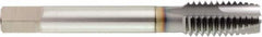OSG - M12x1.50 Metric Fine 4 Flute TiCN Finish Powdered Metal Straight Flute Machine Tap - Bottoming, Right Hand Thread, 3-3/8" OAL, 1-21/32" Thread Length, D6 Limit, Oversize - Exact Industrial Supply