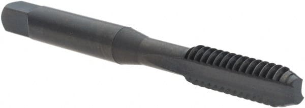 OSG - 1/4-20 UNC 3B 2 Flute Oxide Finish High Speed Steel Straight Flute Standard Hand Tap - Bottoming, Right Hand Thread, 2-1/2" OAL, 1" Thread Length, H3 Limit, Oversize - Exact Industrial Supply