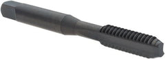 OSG - 1/4-20 UNC 3B 2 Flute Oxide Finish High Speed Steel Straight Flute Standard Hand Tap - Bottoming, Right Hand Thread, 2-1/2" OAL, 1" Thread Length, H3 Limit, Oversize - Exact Industrial Supply