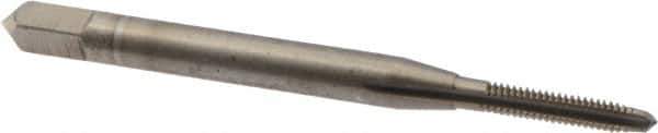 OSG - #2-56 UNC 2B 3 Flute Nitride Finish Cobalt Straight Flute Standard Hand Tap - Plug, Right Hand Thread, 7/16" OAL, 0.141" Thread Length, Oversize - Exact Industrial Supply