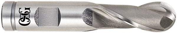 OSG - 3/4" Diam, 1-5/8" LOC, 2 Flute Powdered Metal Ball End Mill - Uncoated, Single End, 3-7/8" OAL, 3/4" Shank Diam, Spiral Flute - Benchmark Tooling
