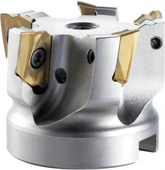 OSG - 11 Inserts, 125mm Cut Diam, 38.1mm Arbor Diam, Indexable Square-Shoulder Face Mill - 0/90° Lead Angle, 63mm High, ZDKT15... Insert Compatibility, Series PHOENIX-PSE - Benchmark Tooling