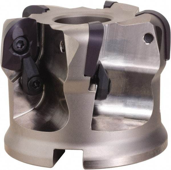 OSG - 6 Inserts, 3.397" Cutter Diam, 0.118" Max Depth of Cut, Indexable High-Feed Face Mill - 1-1/4" Arbor Hole Diam, 2.48" High, DFR20R100M31.7-06 Toolholder, ADMT20.. Inserts, Series PHOENIX-PDR - Benchmark Tooling