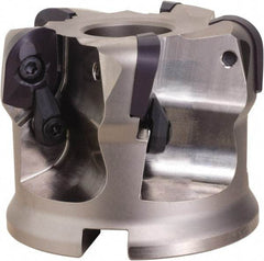 OSG - 6 Inserts, 4.921" Cutter Diam, 0.118" Max Depth of Cut, Indexable High-Feed Face Mill - 1.575" Arbor Hole Diam, 2.48" High, DFR20R125M40.0-06 Toolholder, ADMT20.. Inserts, Series PHOENIX-PDR - Benchmark Tooling