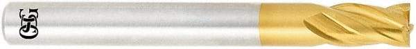 OSG - 5/32", 15/64" LOC, 3/16" Shank Diam, 1-3/4" OAL, 4 Flute, Powdered Metal Square End Mill - Single End, TiN Finish, Spiral Flute, 30° Helix, Centercutting, Right Hand Cut, Right Hand Flute, Series 676 - Benchmark Tooling