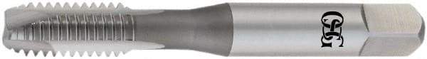 OSG - 1/4-20 UNC, 2 Flute, TiCN Finish, High Speed Steel Spiral Point Tap - Plug Chamfer, Right Hand Thread, 2-1/2" OAL, 1" Thread Length, 0.255" Shank Diam, Series 105H - Exact Industrial Supply