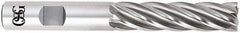 OSG - 3/4", 3" LOC, 3/4" Shank Diam, 5-1/4" OAL, 6 Flute, Powdered Metal Square End Mill - Single End, Uncoated, Spiral Flute, 30° Helix, Centercutting, Right Hand Cut, Right Hand Flute, Series 646 - Benchmark Tooling