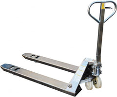 Vestil - 5,500 Lb Capacity, 7-3/4" Lift Zinc Plating Pallet Truck - 2-7/8" Min Lift Height, 48" Fork Length x 27" Fork Width, 27" Overall Width - Benchmark Tooling