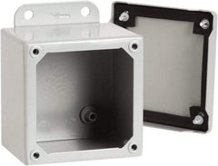 nVent Hoffman - Steel Junction Box Enclosure Screw Flat Cover - NEMA 12, 13, 6" Wide x 6" High x 4" Deep - Benchmark Tooling