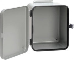 nVent Hoffman - Steel Junction Box Enclosure Hinge Flat Cover - NEMA 12, 13, 8" Wide x 10" High x 6" Deep - Benchmark Tooling