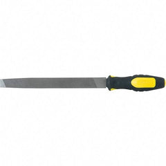 Stanley - 8" Long, Bastard Cut, Flat American-Pattern File - Single Cut, 2.9" Overall Thickness, Handle - Benchmark Tooling