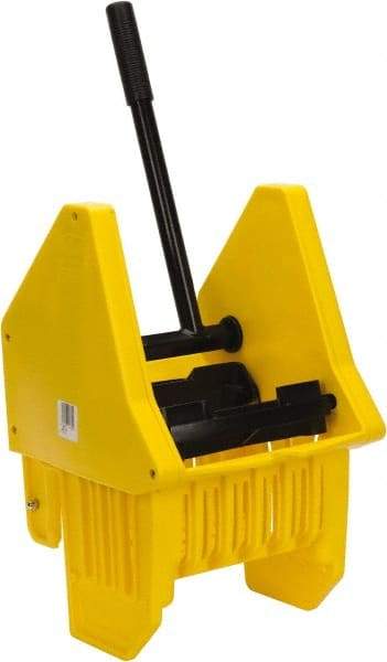 PRO-SOURCE - 32 Qt Plastic Wringer - 11-1/2" Long x 17" High x 12-1/2" Wide, Yellow, Steel Handle - Benchmark Tooling