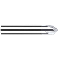 Harvey Tool - 3/8" Diam 90°/90° 3-Flute Single End Solid Carbide Chamfer Mill - Exact Industrial Supply