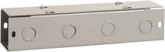 nVent Hoffman - 4" High x 4" Wide x 60" Long, Screw Mount Solid Wall Wire Duct - Gray, 19 Knockouts, Flat Cover, Steel - Benchmark Tooling