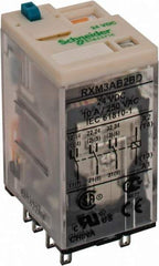 Square D - 11 Pins, Ice Cube Electromechanical Plug-in General Purpose Relay - 10 Amp at 277 V, 3PDT, 24 VDC, 21mm Wide x 40mm High x 27mm Deep - Benchmark Tooling