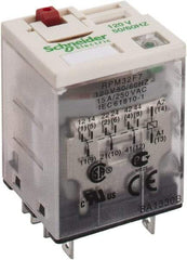 Square D - 11 Pins, 1.7 VA Power Rating, Ice Cube Electromechanical Plug-in General Purpose Relay - 15 Amp at 250 VAC, 3PDT, 120 VAC, 31mm Wide x 39mm High x 27mm Deep - Benchmark Tooling