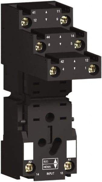 Square D - 8 Pins, 250 Volt, 5 and 12 Amp, DPDT, Ice Cube Relay Socket - DIN Rail Mount, Screw Panel Mount, Screw Terminal - Benchmark Tooling