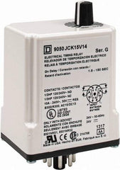 Square D - 8 Pin, 3 min Delay, DPDT Time Delay Relay - 10 Contact Amp, 24 VAC/VDC - Benchmark Tooling