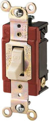 Cooper Wiring Devices - 2 Pole, 120 to 277 VAC, 20 Amp, Industrial Grade, Toggle, Wall and Dimmer Light Switch - 1.3 Inch Wide x 4.19 Inch High, Fluorescent - Benchmark Tooling