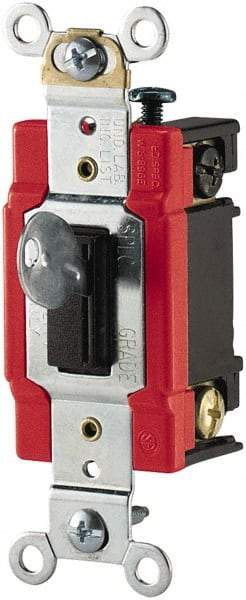 Cooper Wiring Devices - 1 Pole, 120 to 277 VAC, 20 Amp, Specification Grade, Key Lock, Wall and Dimmer Light Switch - 1.31 Inch Wide - Benchmark Tooling