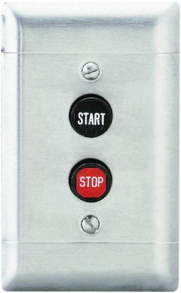 Schneider Electric - 2 Operator, Flush Pushbutton Control Station - Start-Stop (Legend), Momentary Switch, NO/NC Contact, NEMA 1 - Benchmark Tooling