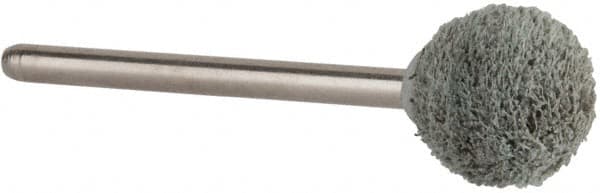 Rex Cut Product - 1/2" Head Diam x 1/2" Thickness, B121, Ball End, Aluminum Oxide Mounted Point - White, Fine Grade, 120 Grit, 45,370 RPM - Benchmark Tooling