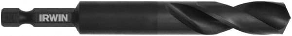 Irwin - 1/2" 135° High Speed Steel Jobber Drill - Oxide Finish, Right Hand Cut, Spiral Flute, 6" OAL - Benchmark Tooling